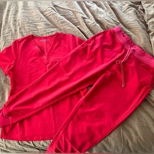 ***TOP ONLY*** Mandala Candy Red S one pocket scrub top